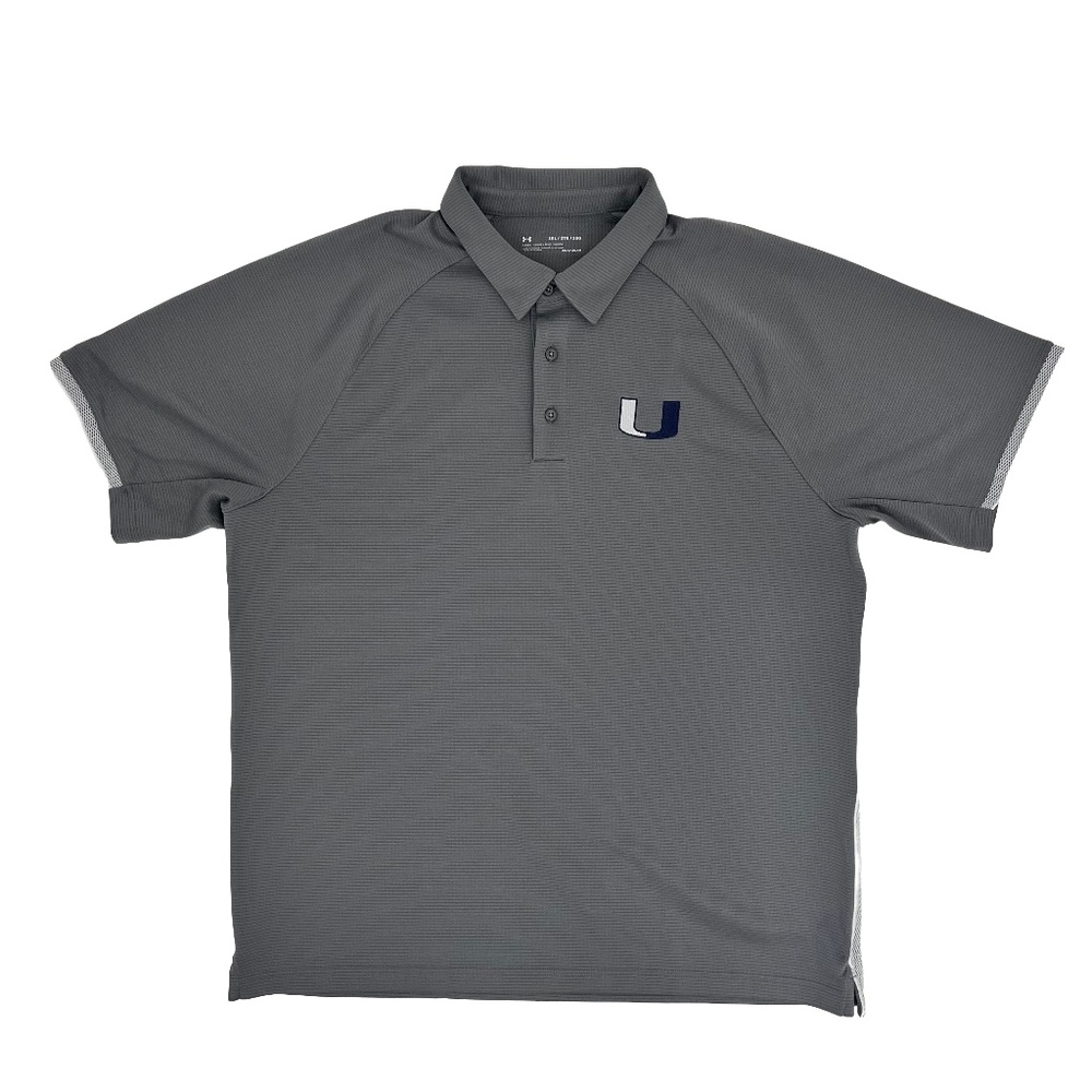 Under‎ Armour Heatgear UA Golf Rival Mens Size 2XL Polo Shirt Gray Loose Fit